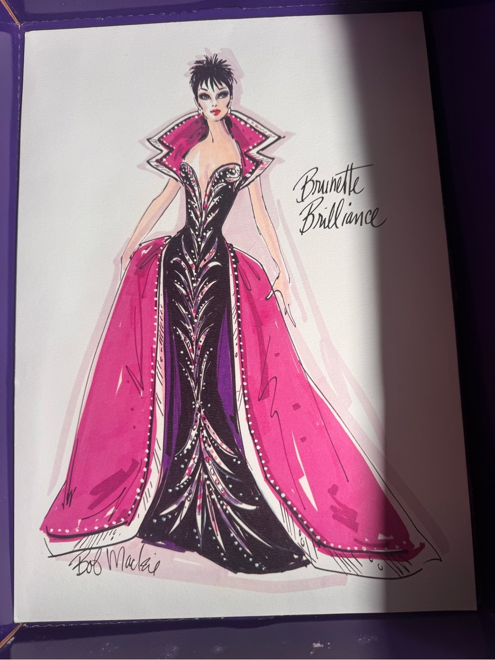 Bob Mackie Brunette Brilliance Barbie Doll B0585, Red Carpet Edition, NRFB, 2002 - Picture 3 of 5